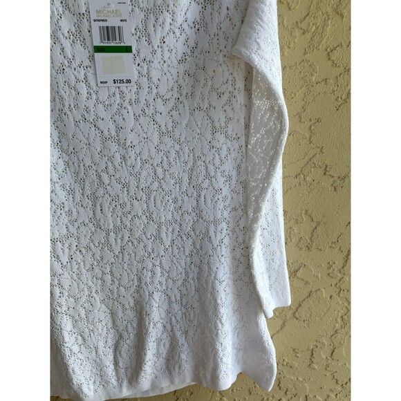 Michael Kors NWTWomen Large White Beach Cover Up Dress Eyelet Lace Open Shoulder - Picture 13 of 13